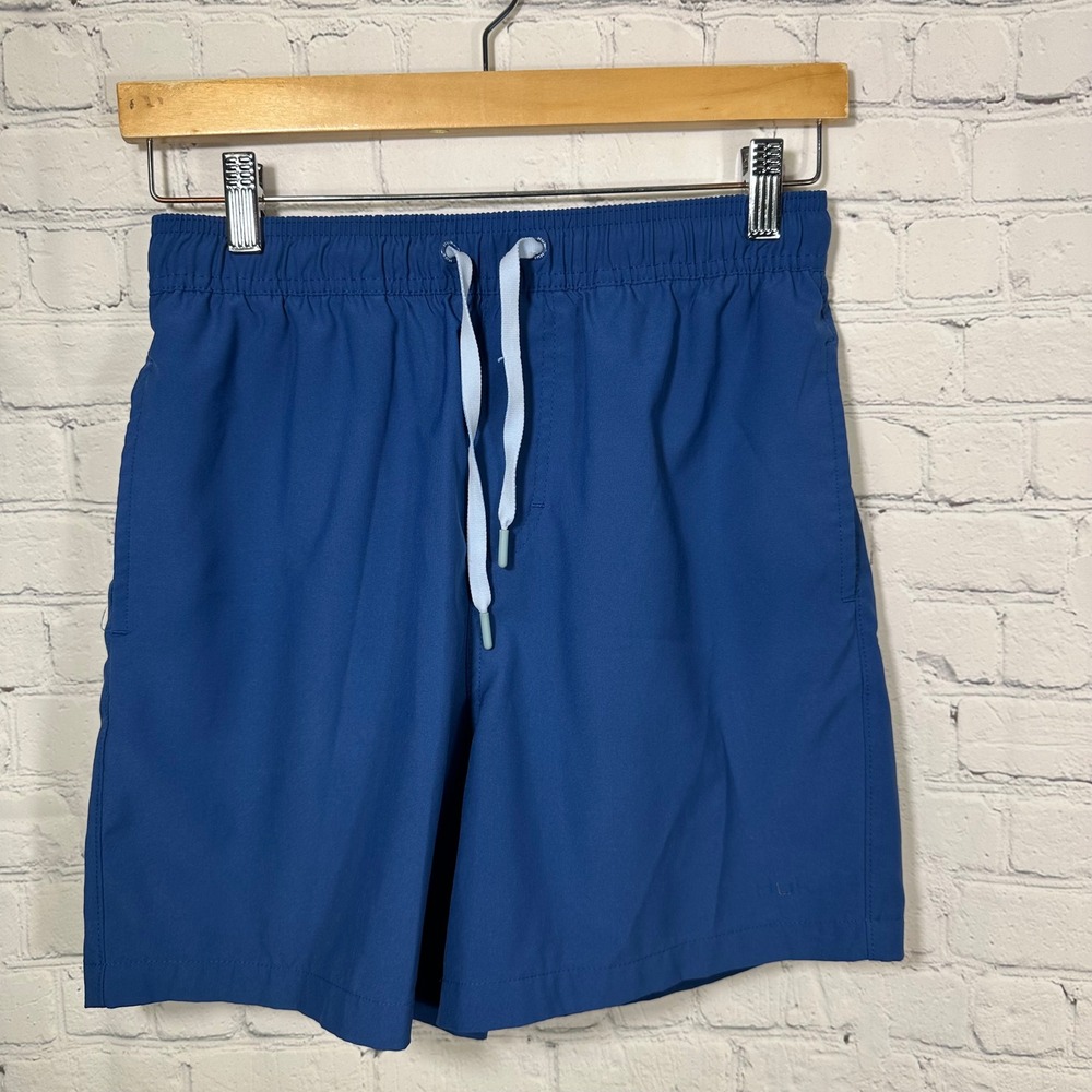 Huk Mens Performance Fishing Shorts Blue Elastic Waist Mesh Lined Size Small